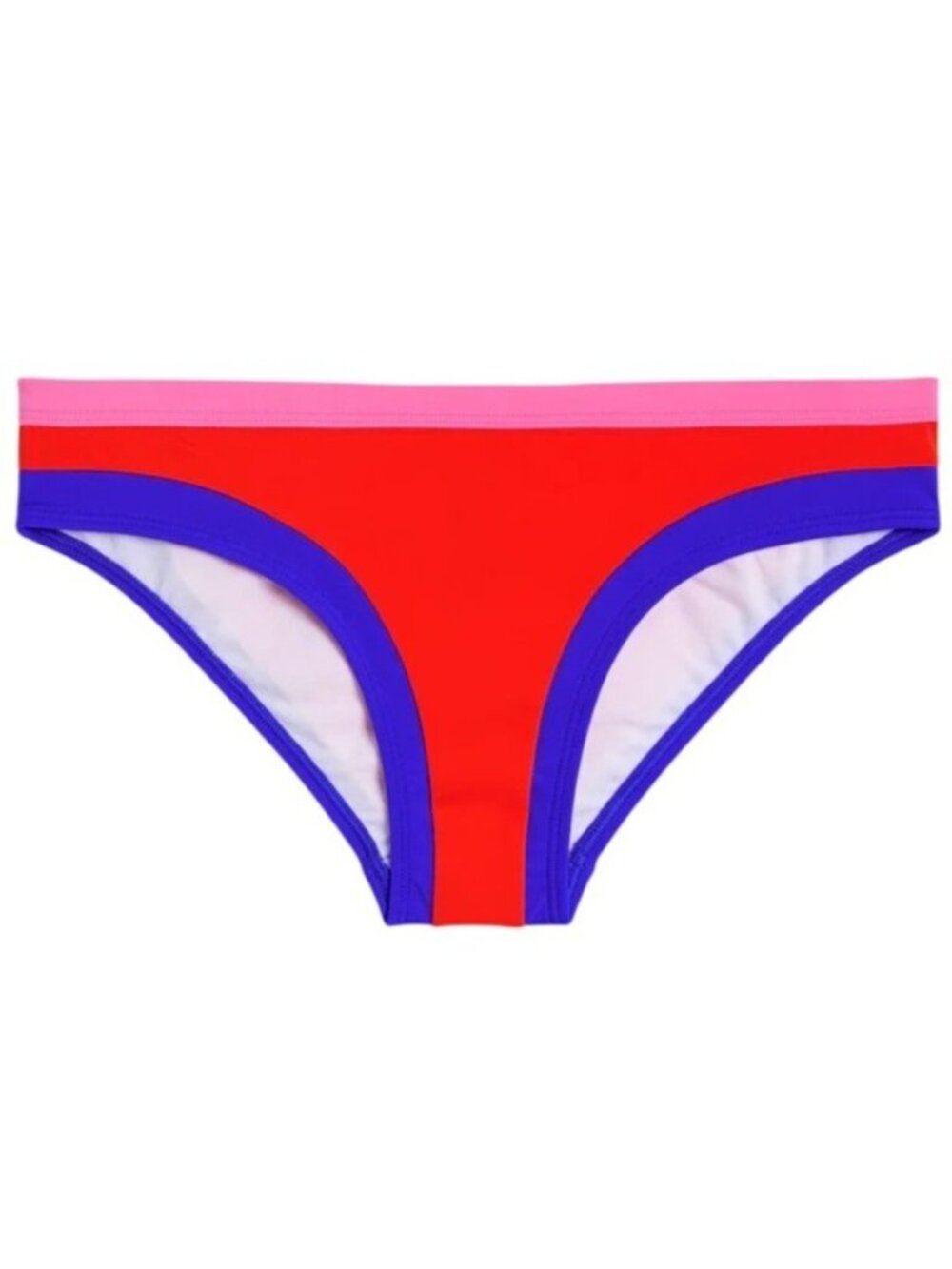 NWT Boden Santorini Colorblock Bikini Bottoms Women's 6 Red Pink Blue Swimwear